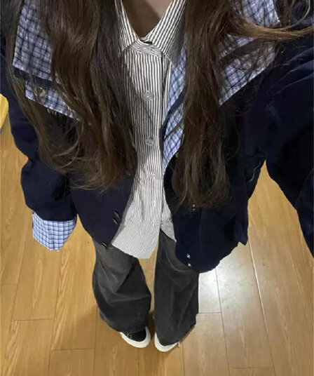 페이크 레이어드 여성 코트 2026 년 봄과 가을 폭발 아메리칸 조수 브랜드 커플 섹션 루즈핏