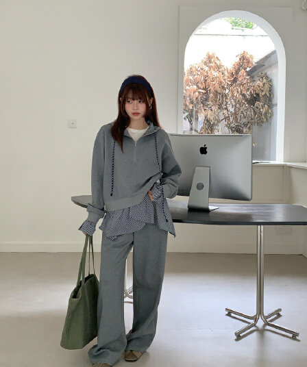 광저우 순면 칫솔질 후아 면 복합 우유 실크 원본 것 캐주얼 스포츠 슈트