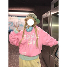 批发美式复古字母印花烫钻连帽<b class='q'>开衫</b>卫衣<b class='q'>男</b>女春秋宽松百搭帽衫外套