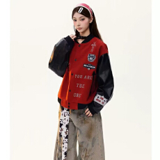 批发美式高街痞帅字母刺绣棒球服春秋重磅复古宽松休闲<b class='q'>夹克</b>外套男女