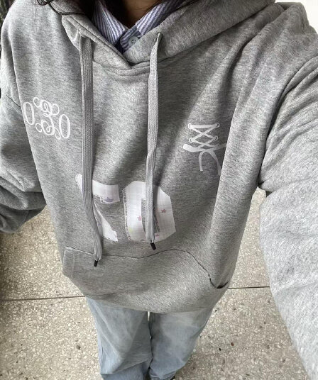 높은 품질 무거운 순수한 Mianhua 면 복합 우유 실크 320 그램 은 여우 플러시 420g 후드 프린트 후드티
