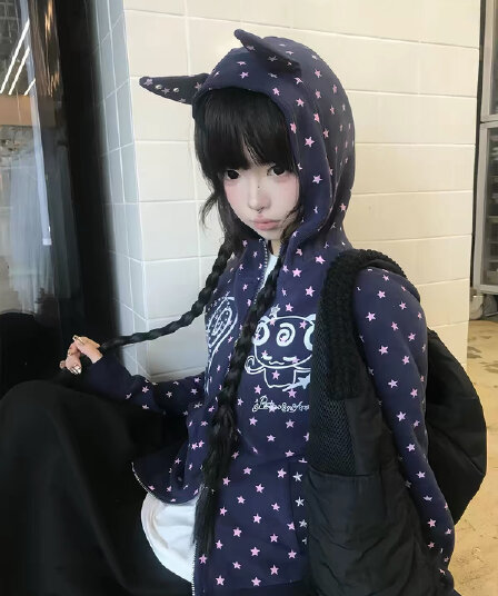 얇은 스타일 원본 솜씨 포밍 뜨거운 은 순수한 Mianhua 면 복합 후드 티 스웨터 여성