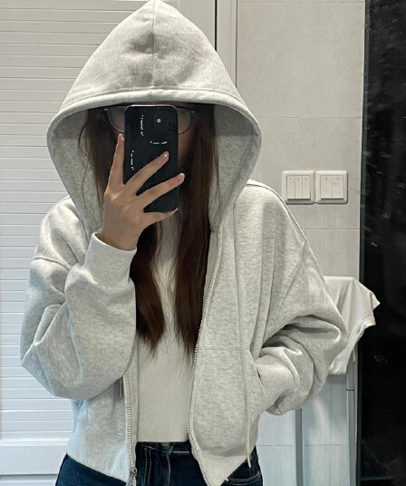 모방 Mianhua 면 복합 우유 실크 310 크 이후 패키지 칼라 백금 지퍼 쇼트 스타일 후드티 여성 코트