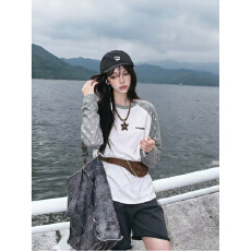 批发潮流美式长袖t恤<b class='q'>男</b>女款潮牌vibe设计感长袖<b class='q'>体恤</b>宽松圆领情侣新款