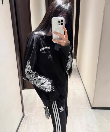 주문 주머니 프린트 광저우 원단 순면 220 그램 긴팔