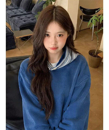문예 새로운 카드 가을 겨울 새로운 캐주얼 다용도 패치워크 색상 후드 주머니 긴팔 두꺼움 후드티 남녀