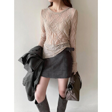 批发官图 原版布料<b class='q'>蕾丝</b>花朵<b class='q'>刺绣</b>网纱长袖女装早秋新款时尚修身百搭