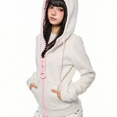 批发美式复古撞色大拉链连帽<b class='q'>卫衣</b>女春秋冬新款休闲修身开衫<b class='q'>外套</b>