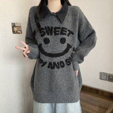 批发国潮美式字母毛衣大码女装秋冬<b class='q'>街头</b>ins慵懒风宽松显瘦针织衫上衣