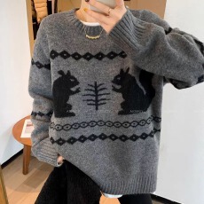 批发<b class='q'>孕妇装</b>费尔岛毛衣女秋冬加厚外穿圆领套头宽松显瘦<b class='q'>百搭</b>针织衫上衣