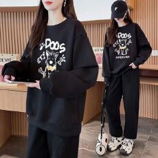 批发<b class='q'>可爱</b>百搭薄款运动套装女秋季新款韩版休闲宽松网红长袖长裤两件套