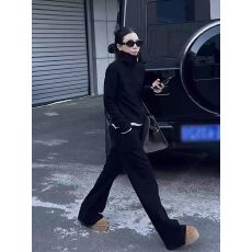 批发立领开衫卫衣女+长裤两件套装