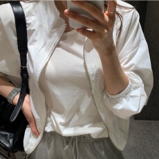 批发2026春夏韩国立领冲锋衣外套女宽松薄款<b class='q'>百搭</b>长袖休闲防晒上衣