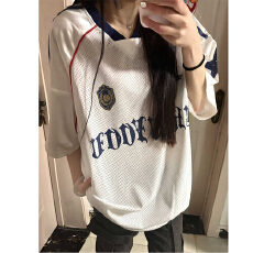 原版面料原版做工美式镂空透气高街球衣情侣短袖T恤宽松男女T恤