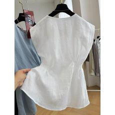 批发三个色-原版做潮流设计感小众别致下摆开叉无袖T恤宽松300