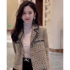 批发设计感小香风长袖外套女<b class='q'>春秋</b>季新款小个子百搭气质名媛时尚短上衣