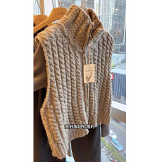 批发2026秋冬新款<b class='q'>韩版</b>高领复古针织马甲叠穿打底衫高腰阔腿裤三件套装