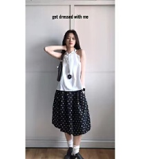 批发韩系气质甜美氛围感<b class='q'>蝴蝶结</b>吊带背心女外穿宽松白色上衣裙子套装女