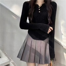 批发不规则v领水貂绒内搭打底衫女秋冬季软糯<b class='q'>毛衣</b>修身<b class='q'>短款</b>针织衫上衣