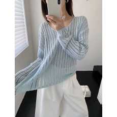 批发针织上衣长袖<b class='q'>镂空</b>百搭时尚款