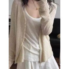 批发针织上衣长袖百搭时尚款空调衫