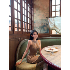 批发韩国纯欲性感小心机<b class='q'>夜店</b>风修身紧身包臀裙镂空设计针织弹力<b class='q'>连衣裙</b>