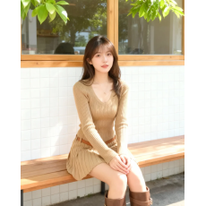 批发日式甜美俏皮<b class='q'>可爱</b>辣妹针织毛衣连衣裙秋冬小个子学院风内搭打底裙