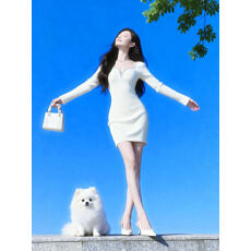 批发韩国春季绝美巨显身材OL连衣裙韩<b class='q'>系</b>高级感超好看修身包臀针织短裙