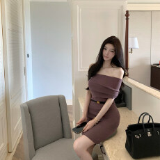 批发韩国徐徐啊心动crush纯欲抹胸弹力短<b class='q'>裙</b>心机<b class='q'>夜店</b>OL冰丝针织连衣<b class='q'>裙</b>