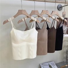 批发冰丝美背<b class='q'>文胸</b>一体背心女带胸垫内衣西装内搭一字领小吊带抹胸上衣