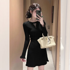 批发<b class='q'>韩国</b>精致小个子穿搭灰色针织内搭<b class='q'>连衣裙</b>女2026特别漂亮掐腰小裙子
