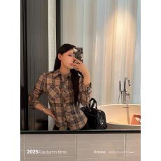 批发SUNONEONE 短款修身长袖内搭<b class='q'>格子</b><b class='q'>衬衫女</b>秋冬季法式POLO领休闲上衣