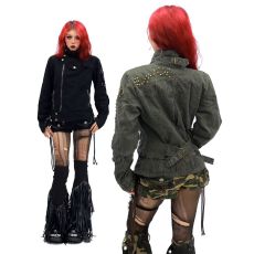 批发NANAICHILLI战术次元 亚比朋克风铆钉机车夹克男女工装牛仔外套