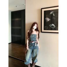 批发Xxiiuu 城市漫游 春夏新款抹胸牛仔<b class='q'>连体</b>裤女百搭<b class='q'>连体</b>衣显瘦长裤子