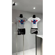 批发2026新款韩版时尚圆领卡通印花修身显瘦百搭减龄<b class='q'>短袖</b><b class='q'>T</b><b class='q'>恤</b>女