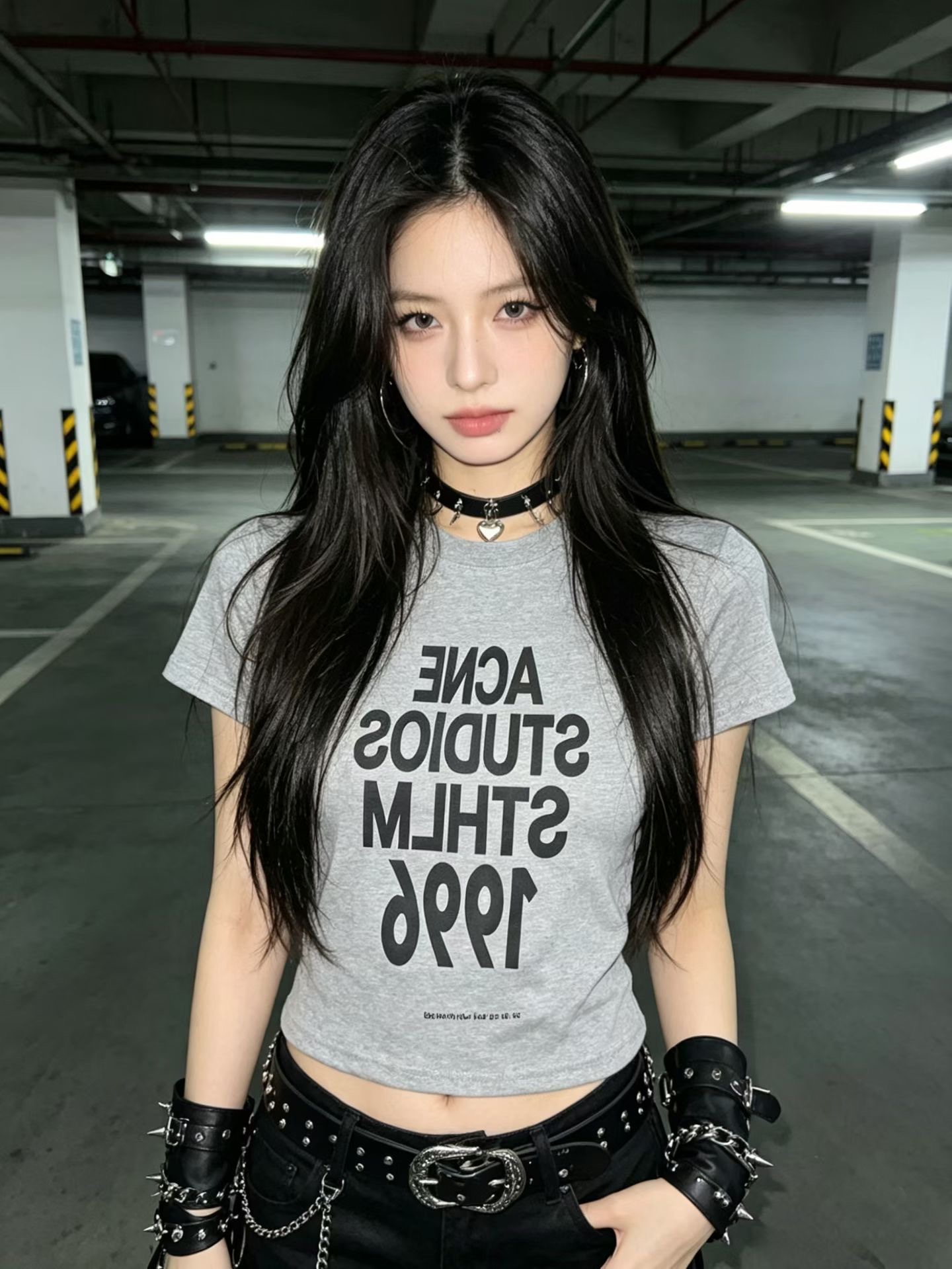 트렌드 알파벳 아메리칸 반팔 티셔츠 여성 2026 여름 새로운 작은 대중 고급 센스 몸매 가꾸기 슬림해 보이는 쇼트 스타일 맨위