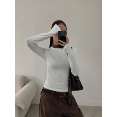 批发巨好看辣妹修身镂空勾花半高领<b class='q'>蕾丝</b>打底衫女内搭秋冬长袖t恤上衣