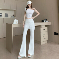 批发2026早春新款微弹时尚腰部烫钻喇叭裤女显瘦百搭垂感<b class='q'>西装</b>喇叭长裤