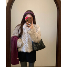 批发2025新款可爱<b class='q'>甜美</b>仿羊羔毛外套女短款加厚环保毛棉服上衣学院风潮