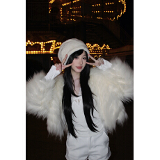 批发仿貉子毛仿编织皮草外套女短款年轻款毛毛2025<b class='q'>秋</b>冬新款