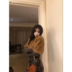 批发毛毛<b class='q'>外套女</b>秋冬轻奢高端名媛气质仿貂绒皮毛一体<b class='q'>短</b>款环保皮草披肩