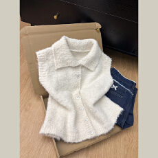 批发秋季新款韩国东大门日系学院风针织无袖高领毛衣马甲背心