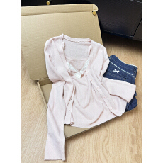 批发立体花朵蕾丝边背心纯色开衫两件套针织衫2026春季新款纯欲风上衣