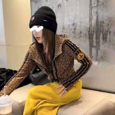 批发拉链开衫豹纹卫衣2025春季新款洋气百搭<b class='q'>修身</b>上衣气质连帽<b class='q'>外套</b>女装