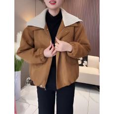 批发官图 翻领拼接撞色韩系加厚<b class='q'>风衣</b>夹克冬季新款休闲慵懒风工装外套