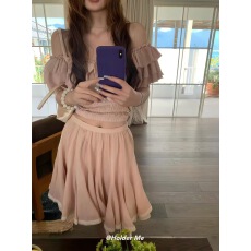 批发2026夏 莱赛尔天丝醋酸松紧腰不规则蕾丝花边半身<b class='q'>裙</b><b class='q'>伞</b><b class='q'>裙</b>女