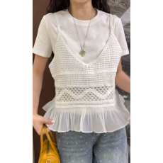 批发针织镂空蕾丝吊带<b class='q'>背心</b>