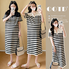 批发实拍 2026孕妇夏季新款连衣<b class='q'>裙</b>条纹时尚孕妇装洋气时髦夏装<b class='q'>t</b><b class='q'>恤</b><b class='q'>裙</b>