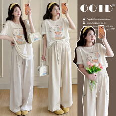 批发实拍 2026夏季新款孕妇装圆领刺绣上衣宽松休闲T恤百搭款大码女装