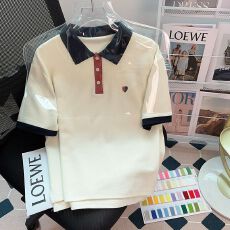 批发2026夏季新款<b class='q'>孕妇装</b>翻领刺绣撞色POLO领宽松上衣<b class='q'>大码</b>百搭女装T恤